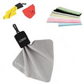 Microfiber Glasses Cleaning Cloth Keychain with Black Pouch